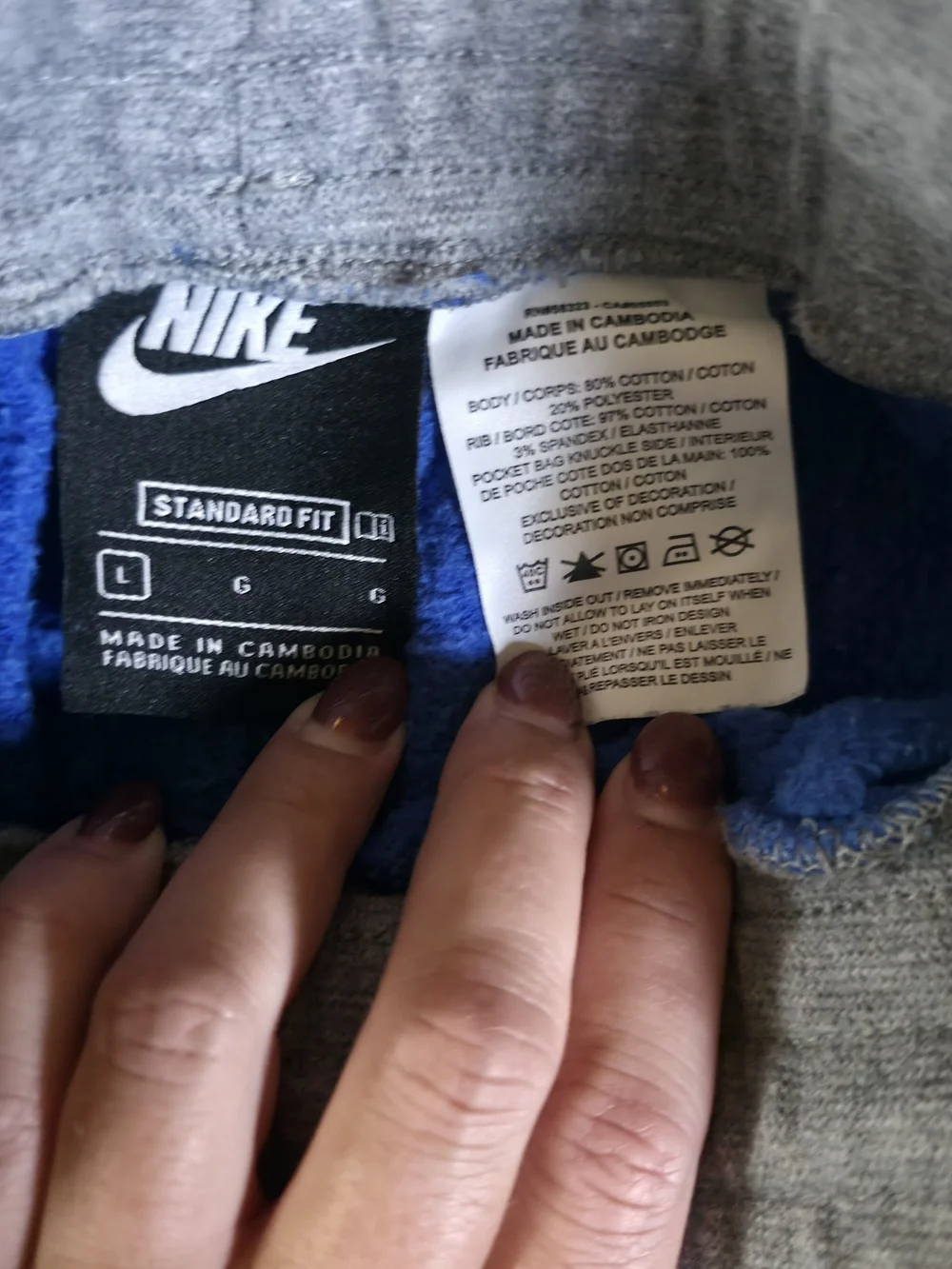 Nike Royal Blue & Gray Kids Joggers with Teal Stripe